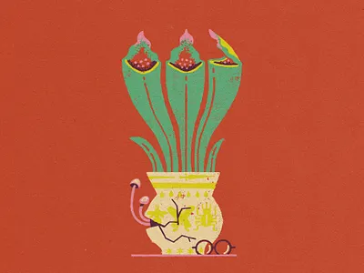 Illustration for Poster Design carnivorous plants florida illustration jacuzzi boys pitcher plant poster design texture