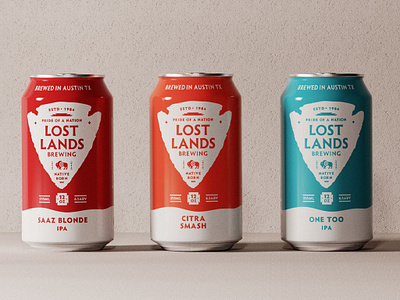 Lost Lands Brewing packaging beer beer can beverage branding design drink drinks graphic design keyshot logo packaging render southwest
