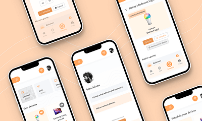 HomeConnect - An app to control smart devices branding home home control application landing page logo mobile app motion graphics smart devices smart devices app ui