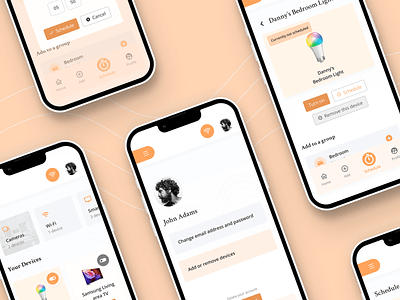 HomeConnect - An app to control smart devices branding home home control application landing page logo mobile app motion graphics smart devices smart devices app ui