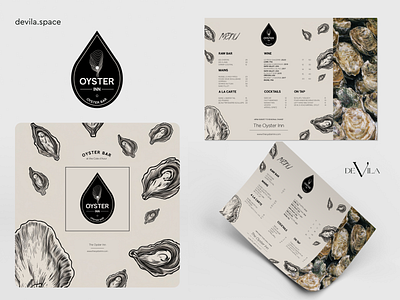 Logo & Menu The Oyster Inn bar bar branding cafe design graphic design illustr illustration logo logotype menu oyster restaurant typography vector