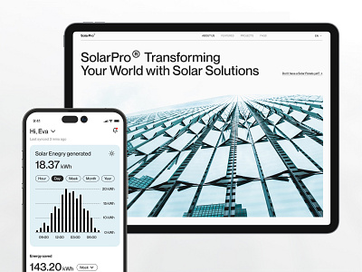 Light Mode for Solar Pro Website (eco energy with solar panels) app bio carbon co2 design eco ecolody energy environment graphic design hero light mode mobile mobile app responsive solar energy theme ui ux white