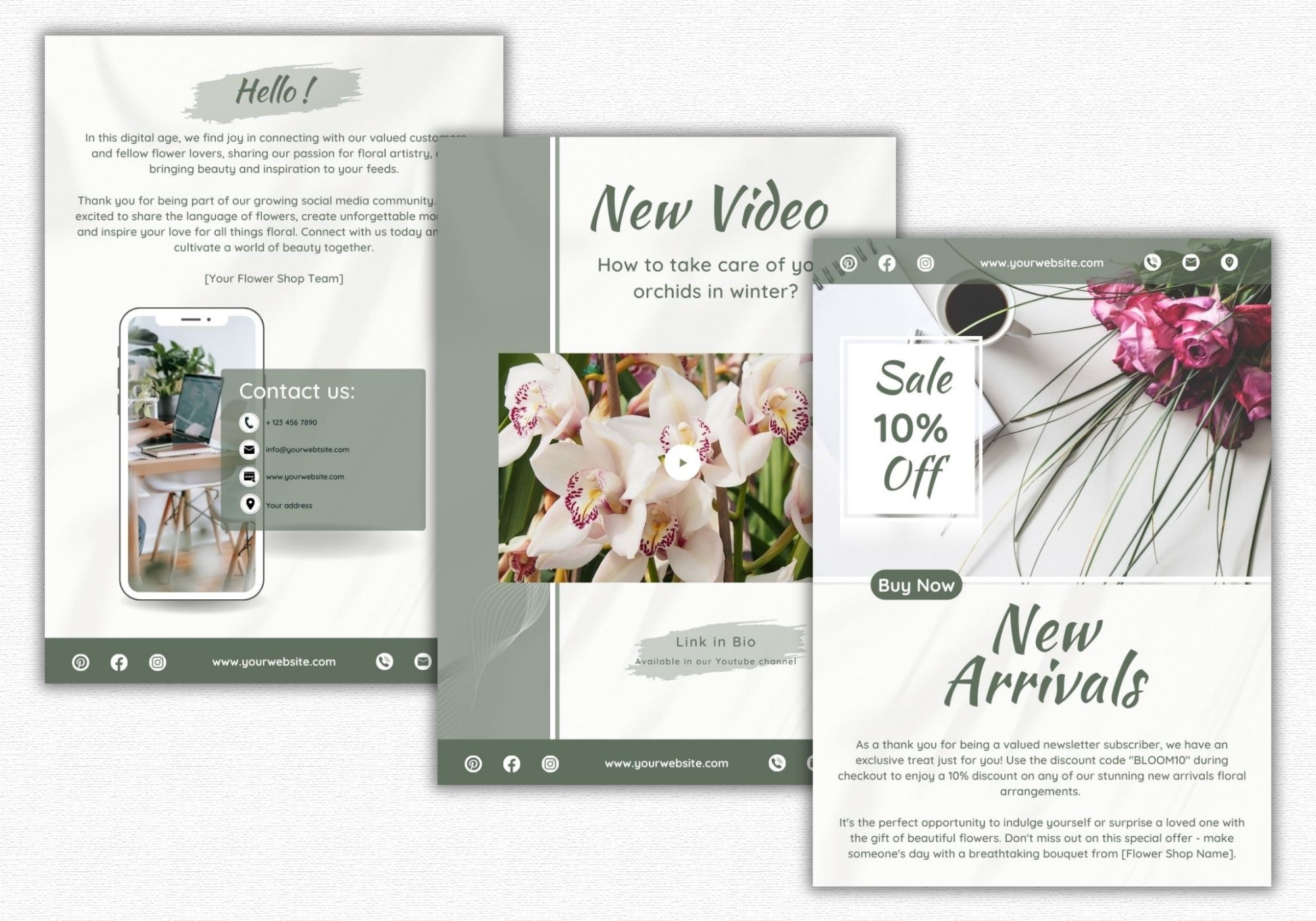 Flower Shop Newsletter Templates By Talipic Designs On Dribbble