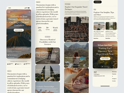 EZ - Trip Agency Landing Page (Responsive) agency airbnb design holiday hotel landing page package planner responsive travel trip trip agency ui uiux vacation web design