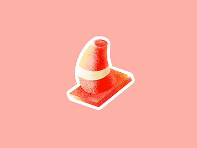 Traffic Cone car cone drive driving illustration procreate safety sticker traffic