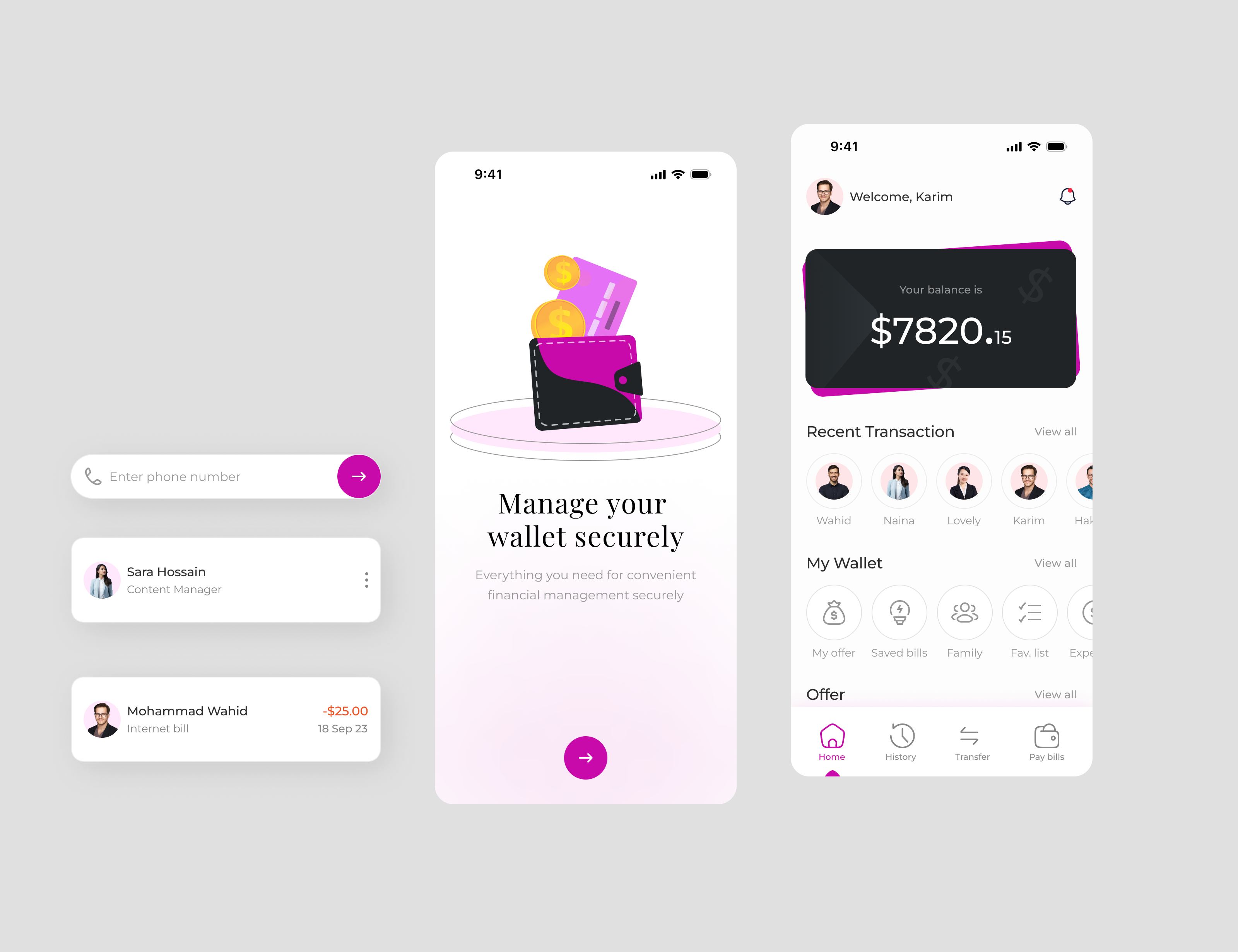 E-Wallet App app design banking app clean app design e wallet app financial app financial app design home page des home page design modern app design online banking app trending app design