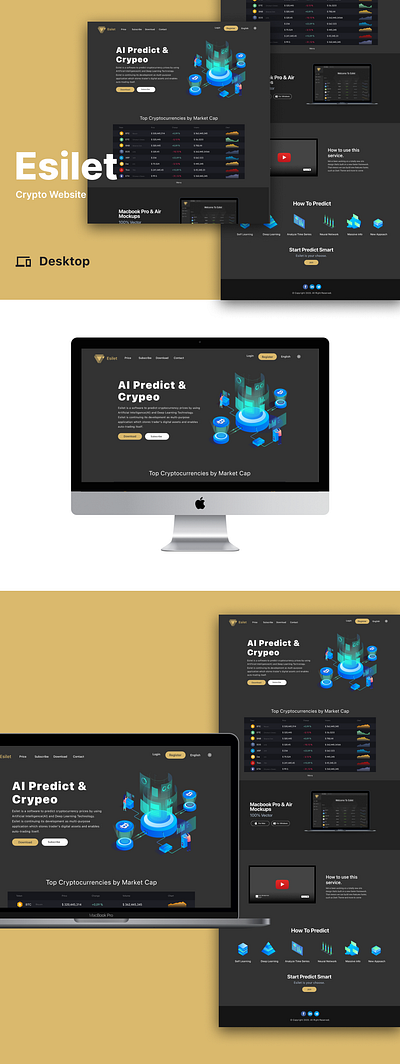 Crypto website- Esile crypto cryptocurrency design ui