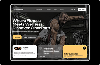 ClearPath fitness x web design app branding design typography ui ux