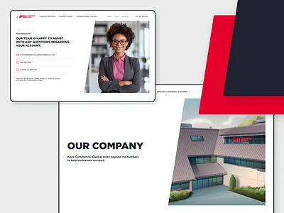 Minimalist web design and custom illustration 2d agency business cards clean design digital illustration figma flat graphic design illustration layout minimal minimalism red simple web website white woman