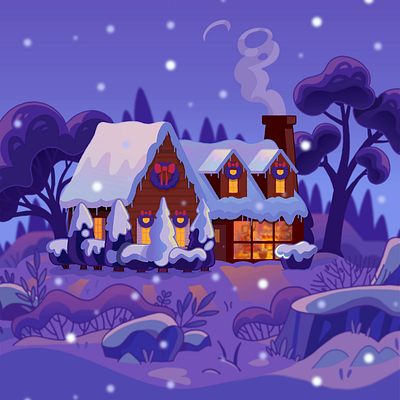 Holiday Animation animation colorful flat holiday house illlustration illustrator snow vector winter