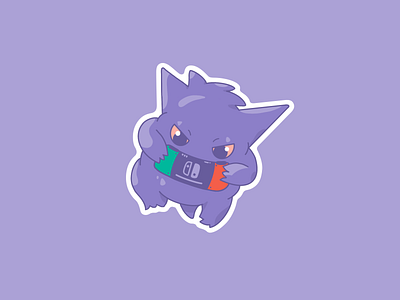 Gamegar character gengar ghost illustration monster nintendo pokemon procreate sticker switch type