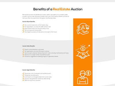 Why a real estate auction - page design branding graphic design ui