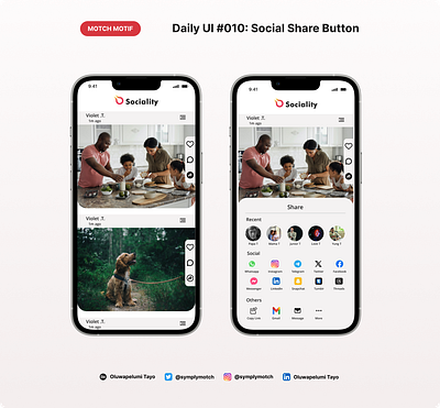 Daily UI 010: Social Share Button app dailyui dailyuichallenge design designer interface landing page logo productdesign typography ui ui design ux uxui website design
