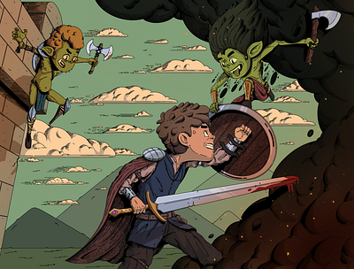 Knight and Goblins comics digital art drawing fantasy illustration procreate