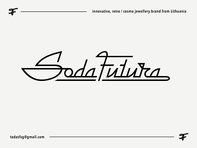 Soda Futura authentic branding calligraphy custom design fashion identity lettering logo minimal monoline premium retro script sodafutura style type unique
