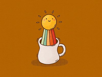 Sunny Mug caffeine coffee cute illustration mug positive rainbow sun
