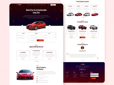Car Rent Website Design best website design car rent ui ux car rent web design car rent website car rental landing page creative website design figma web design landing page design rent car website rental car website design ui ux design web design web page design website website design website ui ux