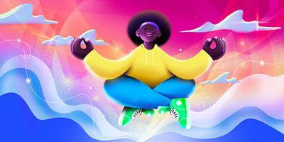 Align with your power character design empowerment gradients illustration powerment selflove styleframe