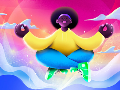 Align with your power character design empowerment gradients illustration powerment selflove styleframe