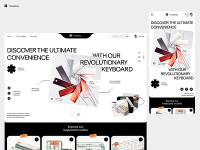 Keyboard shop website 💻 3d behance design dribble figma illustration keyboard keyboards landing logo mobile online store shop shot ui ux web web design website