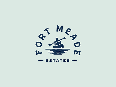 Fort Meade Concept badge brand design branding florida graphic design icon illustration kayak lettering logo logo design reflection vintage water