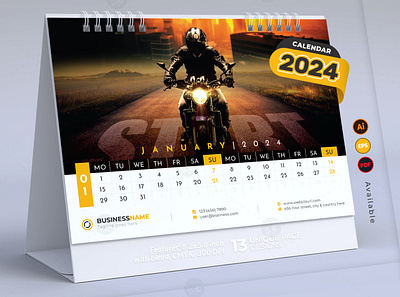 Desk Calendar 2024 Template new year calendar