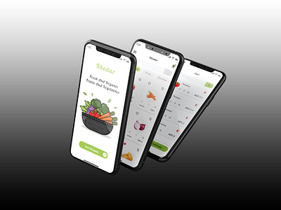 Vegetables Ordering Application Design app design application design gorceries mobile mobile design simple design ui design uiux