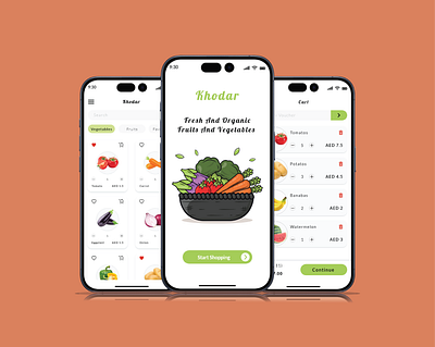 Vegetables Ordering Application Design app design application gorceries mobile mobile design simple design