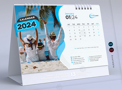 Desk Calendar 2024 Template new year calendar