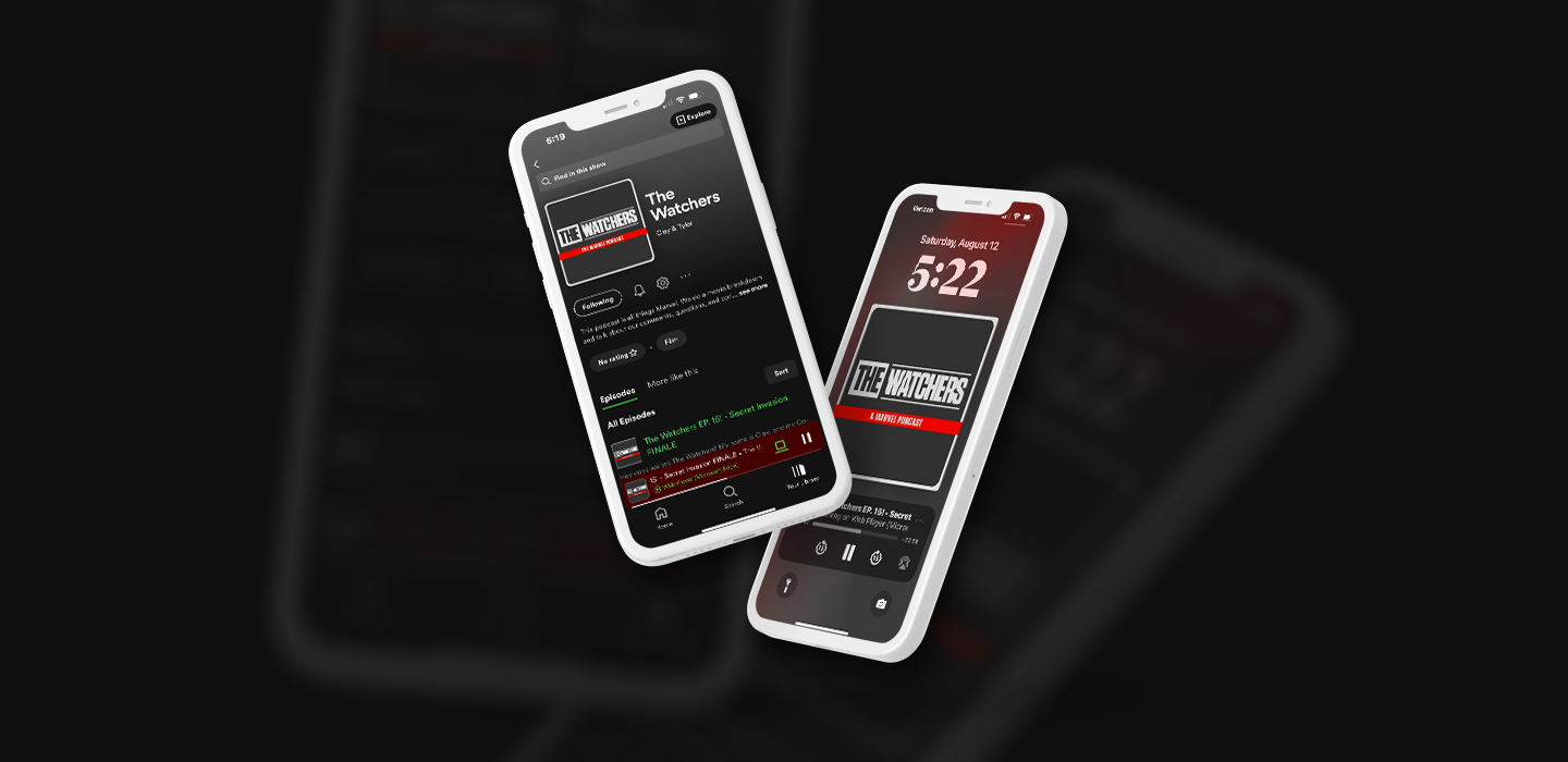 The Watchers - Podcast Design adobe art branding design digital graphic design logo marvel podcast spotify the watchers typography ui vector wordmark youtube