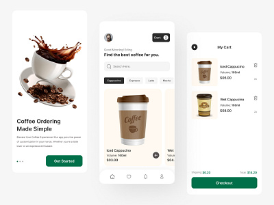 Coffee Ordering App UI app app design app ui appui coffee ordering app coffee ordering app design design ui uiux