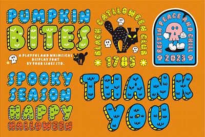 Pumpkin Bites - Playful Display Font halloween