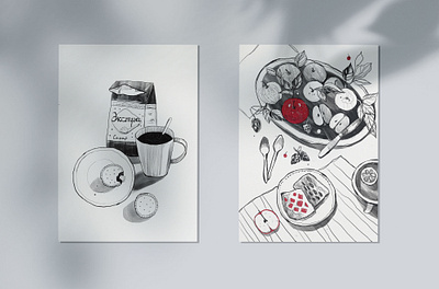 Иллюстрации серии "Натюрморт" book branding design graphic design ill illustration illustrator