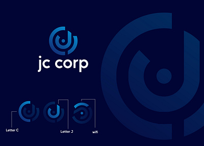 company name : jc corp logo concept : J + C + WIFI Unique mo branding graphic design logo