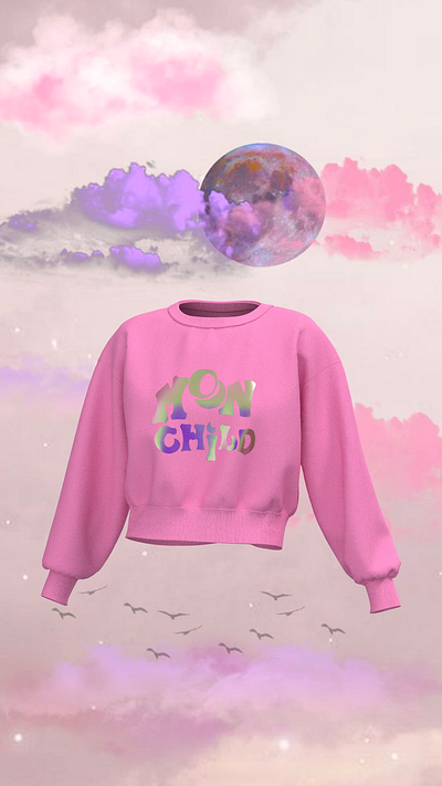 Moon Sweatshirt 3d apparel design digital fashion fashion design illustration