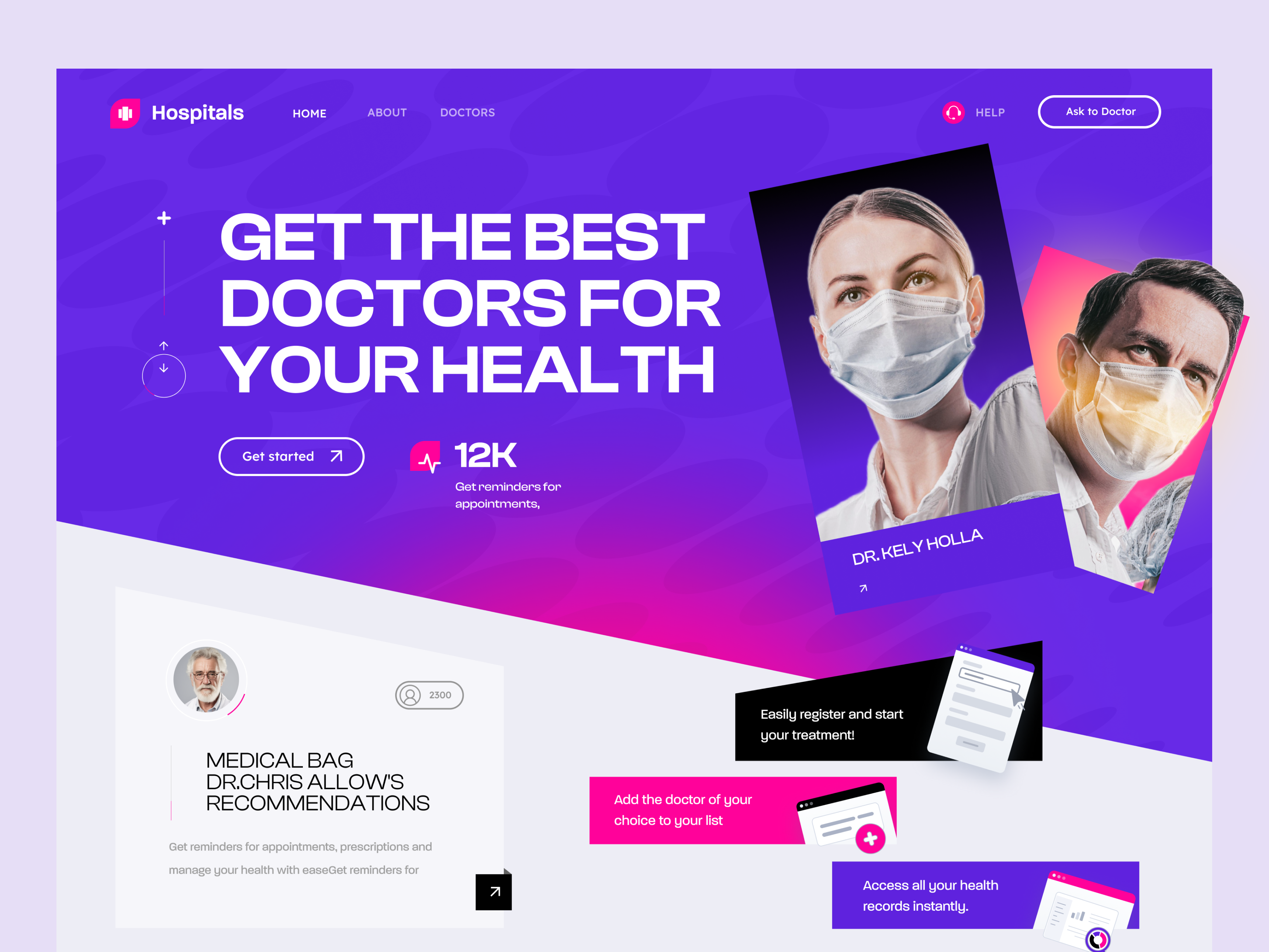 Online Doctor Website appointment clinic design doctor health human interface medical online patient service web