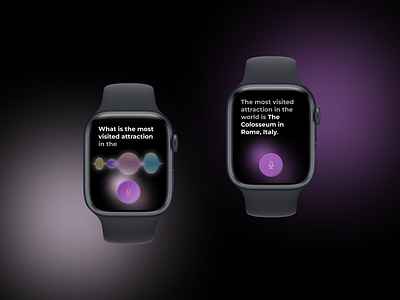 Apple Watch Voice Assistant app apple applewatch assistant design mic question ui uidesign uiux ux vioce voiceassistant watch website