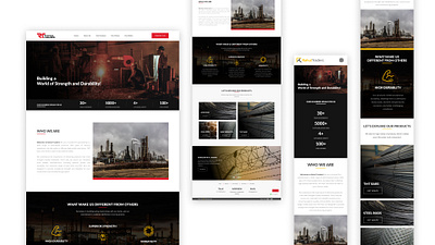 Landing page design for steel industry design figma figma ui design landing page steel industry website steel ui design ui ux website design