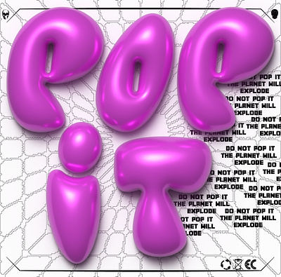3D poster POP IT 3d adobe illustrator graphic design pop it poster