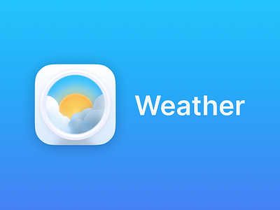 Weather IOS - App icon redesign concept #26 app branding cloud design graphic design illustration logo sun typography ui ux vector