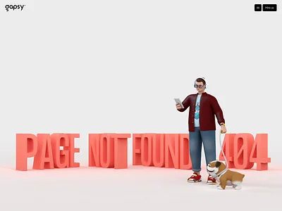 Gapsy 404 Page 3d 404 animation branding concept design illustration logo portfolio ui ukraine web