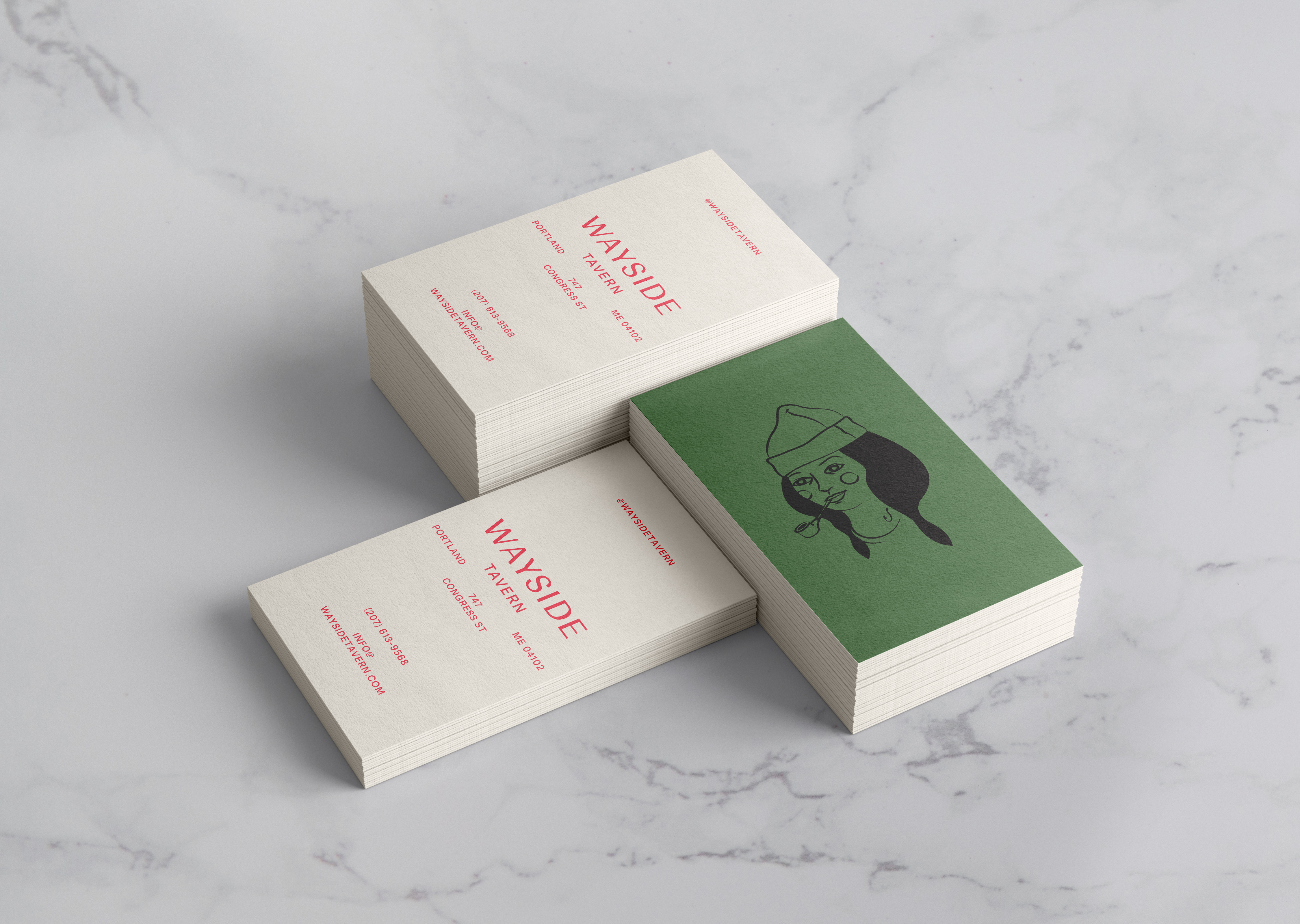 Wayside Tavern brand brand identity branding business card design hand drawn identity illustration logo mark mascot restaurant restaurant logo typography