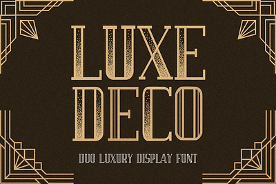 Luxe Deco Font 1920s anniversary art deco celebration contemporary event fizzy gatsby glitter gold graphic design hollywood luxury merches soda sophisticate sparkle typography wedding