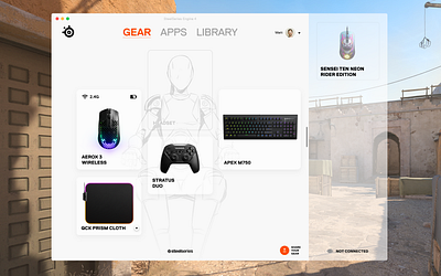 SteelSeries Engine UI add application apps cards device game keyboard macos mouse rpg share ui