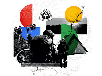 Celebrating the Appalachian Trail appalachiantrail collage collageart collageartist collageillustration design digitalcollage editorial editorialcollage editorialdesign editorialillustration graphicdesign hike hiking illustration montage photomontage trail