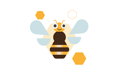 Bee animal bee branding design graphic design illustration illustrator insect kid logo nature ui vector yellow