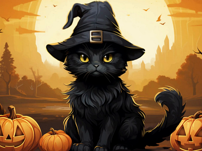Cute Black Cat designs, themes, templates and downloadable graphic
