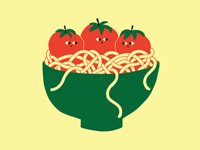Hot Tubmato character food hot tub illustration italian italy noodles restaurant spaghetti tomato