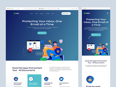 Email Security - Website Landing Page agency brand identity design e mail landing page e mail security e mail website e mnail illustration landing pagr mail security mail security website oripio security security landing page security web page ui ui design uiux ux website design