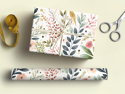 Top View Wrapping Paper Roll Mockup 